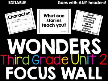 Preview of Wonders Focus Wall Third Grade Unit 2