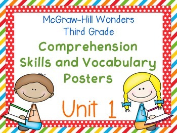 Preview of Third Grade McGraw-Hill Wonders Comprehension and Vocabulary Posters-Unit 1