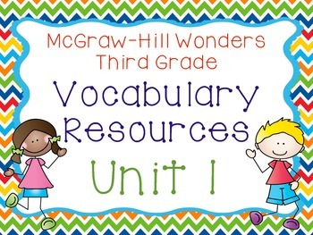 Preview of Third Grade McGraw-Hill Wonders Vocabulary Resources-Unit 1
