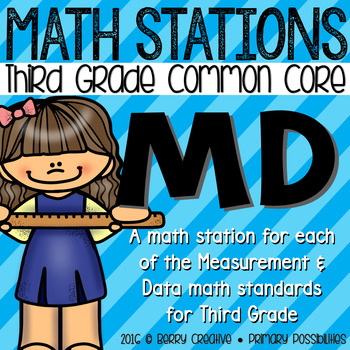 Preview of Third Grade Measurement & Data Math Stations