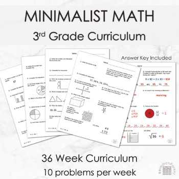 Preview of Third Grade Minimalist Math Curriculum
