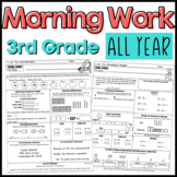 Third Grade Morning Work Bundle Math and ELA Printable and