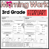 February Third Grade Morning Work Math and ELA Digital and PDF