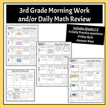 Preview of Third Grade Morning Work and/or Third Grade Daily Math Review (Weeks 6-10)