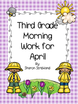 Preview of Third Grade Morning Work for April-ELA and Math-Common Core Aligned