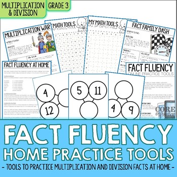 Preview of 3rd Grade Multiplication and Division Math Facts Fluency Printables and Games