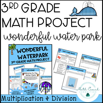 Preview of Third Grade Math Project Multiplication and Division  | Wonderful Water Park
