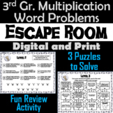Third Grade Multiplication Word Problems Activity: Escape Room Math Game