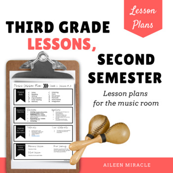 Preview of Music Lesson Plans for Third Grade, Second Semester