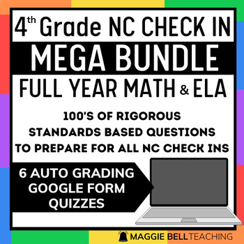 Preview of Fourth Grade NC Check In | Full Year Test Prep MEGA Bundle | Math & ELA Review