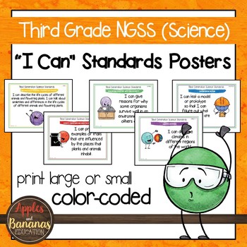 Preview of Third Grade NGSS "I Can" Standards Posters