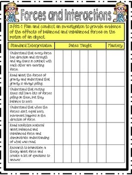 Third Grade NGSS Next Generation Science Standards Checklist - UNPACKED