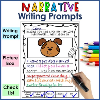 Third Grade Narrative Writing Graphic Organizers with Writing Prompts ...