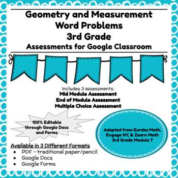 Preview of Digital & Printable Engage NY Grade 3 Math Module 7 - Assessments