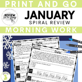 Third Grade No Prep Spiral Review Morning Work January