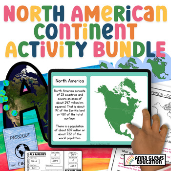 Preview of Third Grade North American Continents Activity and Display BUNDLE Google Slides