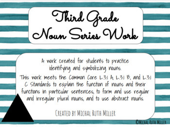 Preview of Third Grade Noun Series Work