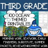 Third Grade Ocean Themed Worksheets {100 Standards Aligned