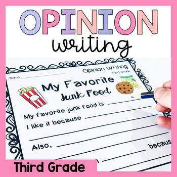 Preview of Third Grade Opinion Writing Prompts and Worksheets