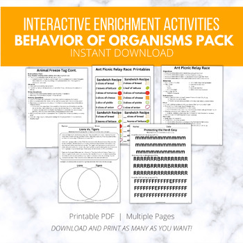 Preview of Third Grade Organisms Behaviors Life Science, Engaging Activities, NGSS standard