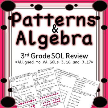 Preview of Third Grade Patterns and Algebra Review