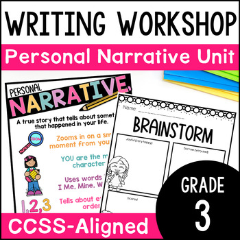 Preview of 3rd Grade Narrative Writing Unit - Personal Narrative Writing Workshop Lessons