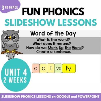 Preview of Third Grade Phonics Lesson Slideshow Unit 4 with Google Slides and PowerPoint