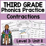 Third Grade Phonics, Level 3 Unit 11: Contractions + Sound