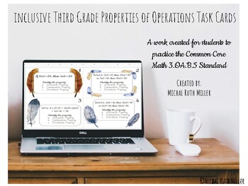 Preview of Inclusive Third Grade Properties of Operations Task Cards