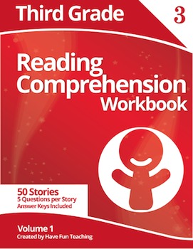 Preview of Third Grade Reading Comprehension Workbook - Volume 1 (50 Stories)