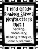 Third Grade Reading Street Newsletters Unit 1 Word Lists