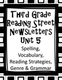 Third Grade Reading Street Newsletters Unit 5 Word Lists &