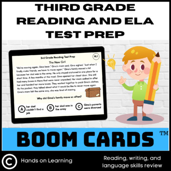 Preview of Third Grade Reading Test Prep Boom Cards