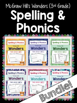 Preview of 3rd Grade Wonders (6 UNITS!) Spelling and Phonics (c) 2014 version - Bundle