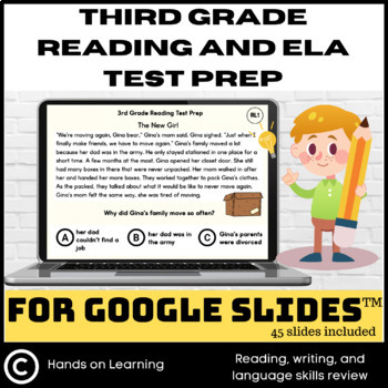 Preview of Third Grade Reading and ELA Test Prep for Google Slides