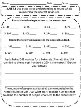 Third Grade Rounding Task Cards & Activities {3.NBT.1} | TpT