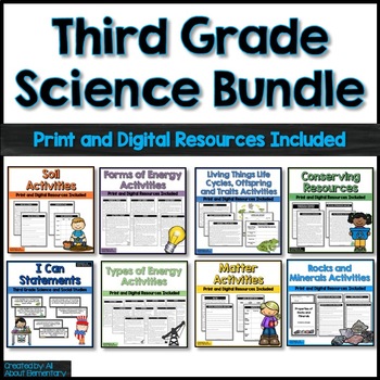 Preview of 3rd Grade Science Bundle: Curriculum for the Entire Year
