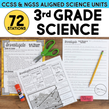 Preview of 3rd grade Science Experiments, Curriculum, Worksheets, Reading Passages Activity
