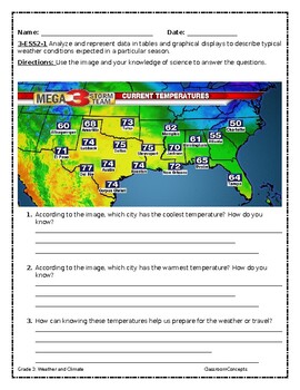 temperature worksheets grade 2 teachers pay teachers