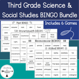 Third Grade Science and Social Studies Bingo Game Bundle