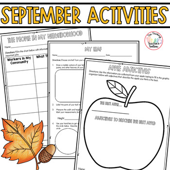 Preview of Fall Activities Apples, Labor Day, Leaves