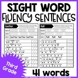 Third Grade Sight Word Fluency Sentences