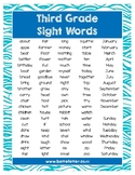 Third Grade Sight Words