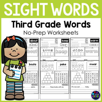 third grade sight words activity worksheets by little achievers tpt