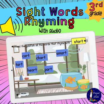 Preview of Third Grade Sight Words Rhyming with Audio
