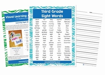 Preview of Third Grade Sight Words Study Bundle