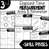 Third Grade Skill Pages Elapsed Time Measurement Area and 