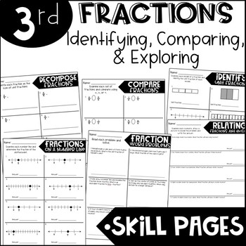 Preview of Third Grade Skill Pages Fractions