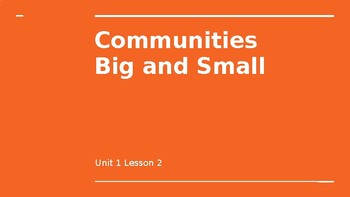 Preview of Third Grade Social Studies: Unit 1 Lesson 2 Communities Big and Small