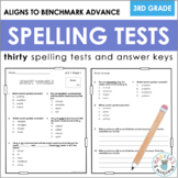 Third Grade Spelling Tests (Paper + Digital, Aligns to Benchmark)